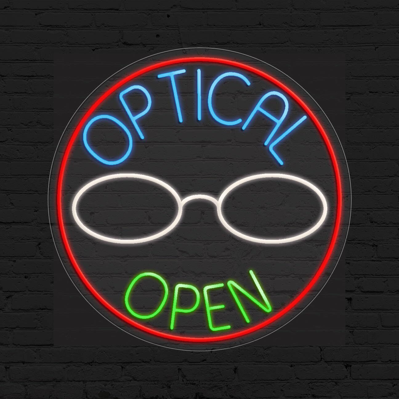 Optical Sign for Business Displays | LED Flex Neon | 26″W x 26″H x 1″D