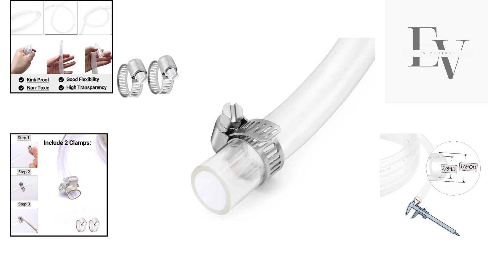 Non-Toxic 10 ft PVC Tubing – Flexible Clear Hose for Water, Air & Oil Transfer