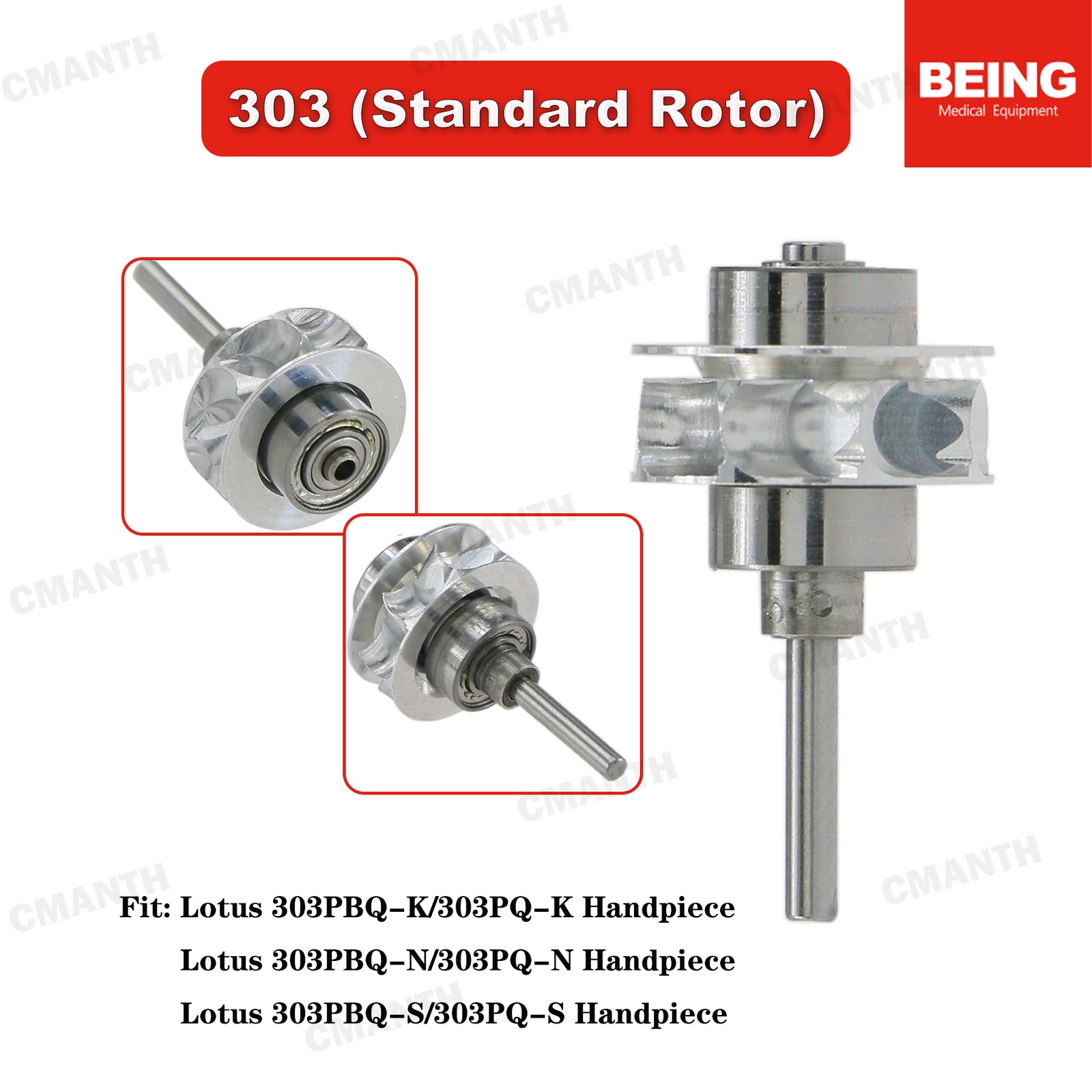 BEING Dental High Speed Handpiece Fiber Optic Air Turbine4/6Hole Coupler Fit NSK