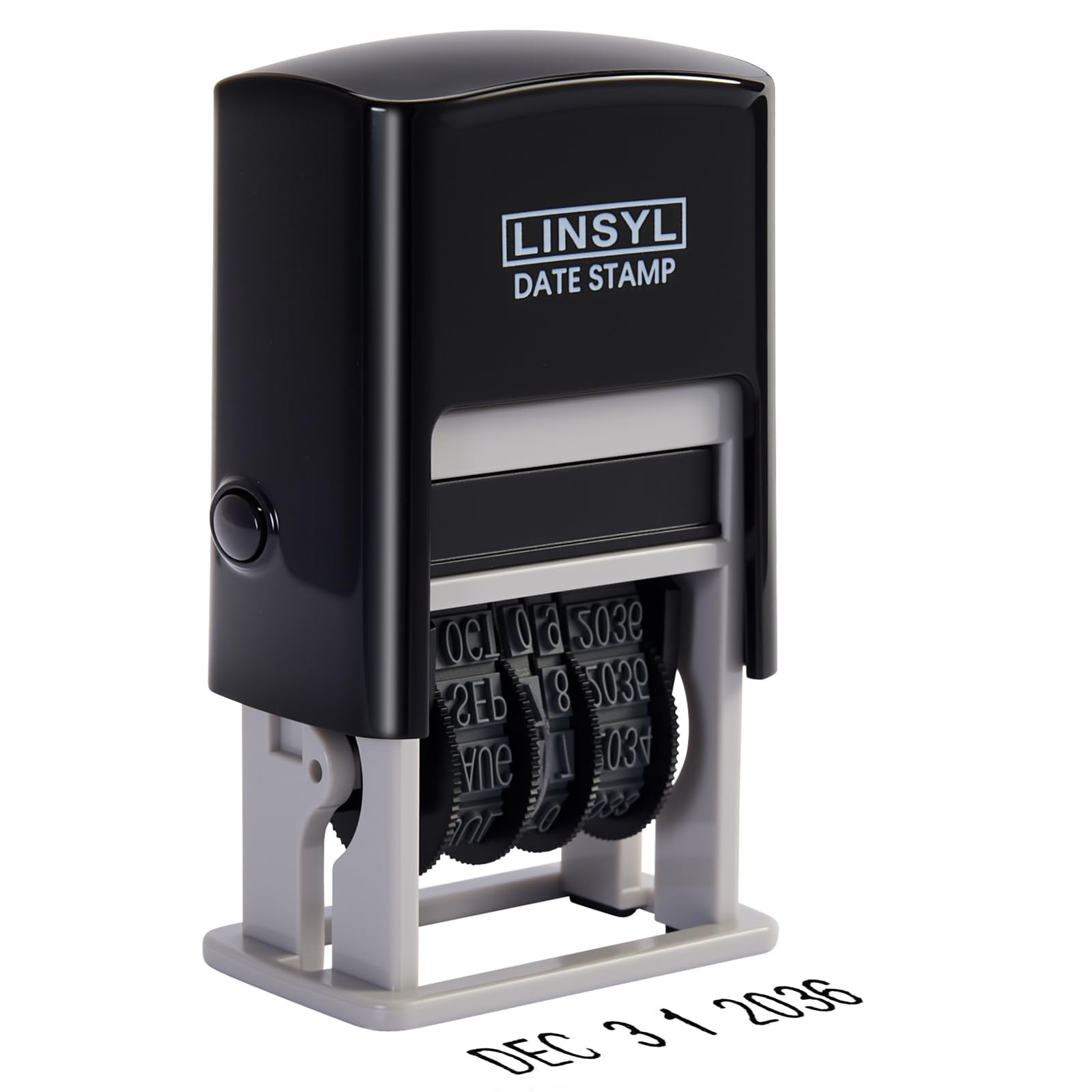 SelfInking Date Stamp, 12Year Adjustable Date Stamper with Builtin Black Ink