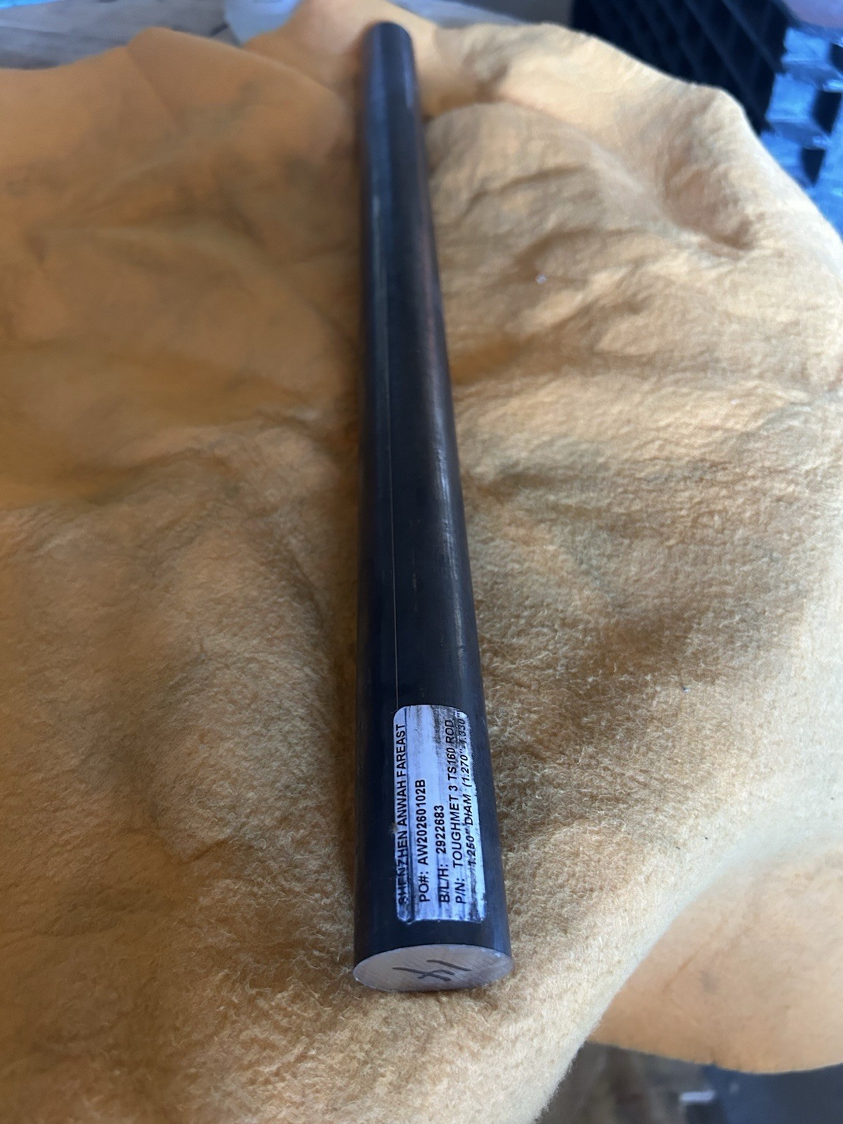 Toughmet 3 TS 160 Rod C72900 AMS4597 1-1/4” Dia 19-3/4”L 8 Lb 4 Oz CuNi15Sn8