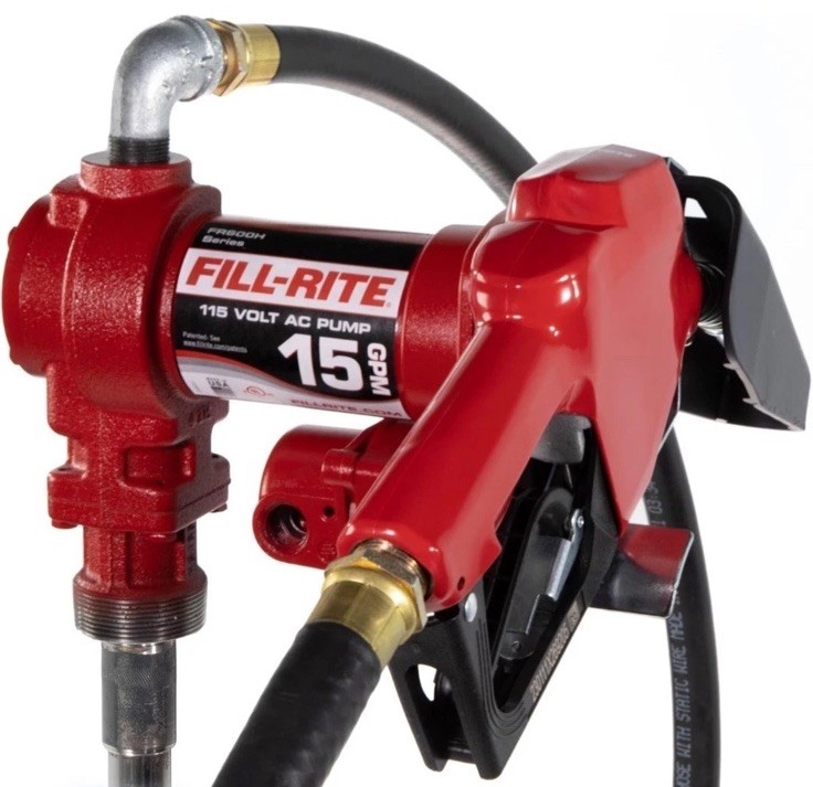 Fill-Rite FR610H 115V 15 GPM Fuel Transfer Pump w/Discharge Hose & Manual Nozzle