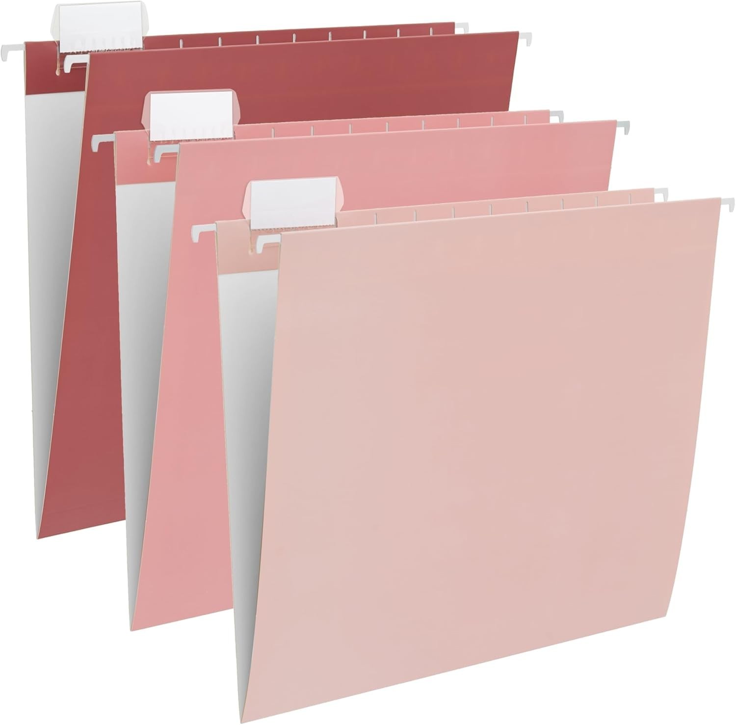 6 Pack Pink Gradient Hanging File Folders Letter Size with 1/5-Cut Adj. Tabs