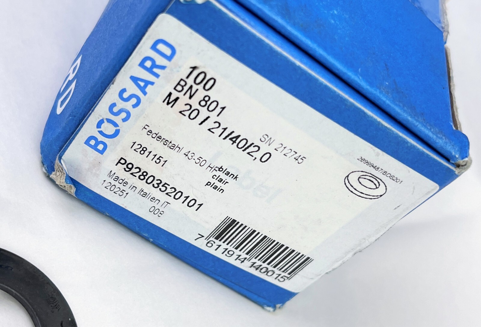 QTY 100 Bossard 1281151 BN 801 Conical Spring Washers Regular Type M20/21/40/2,0
