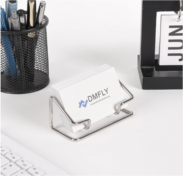 Business Card Holder for Desk, Metal Cute Card Display Stand, Compatible with Va