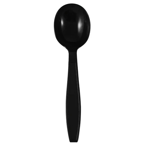 Karat PP Plastic Extra Heavy Weight Soup Spoons – Black – 1,000 ct, U2032B