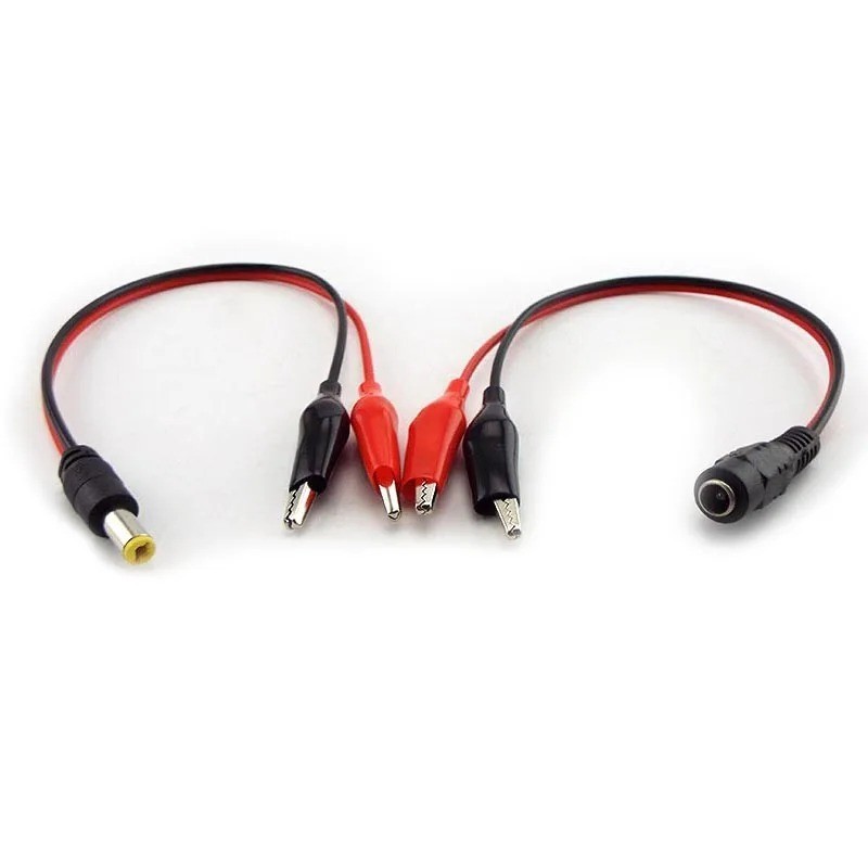 12V DC Power Cable 5.5×2.1mm Plug Male Female to Alligator Clip Test Lead