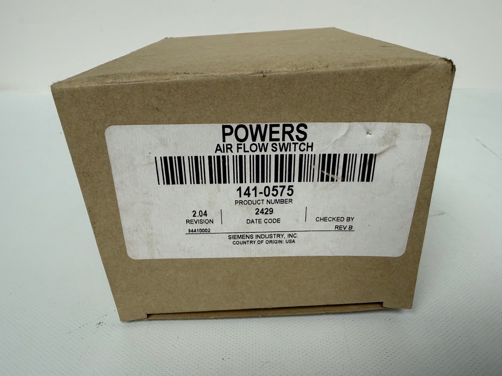 SIEMENS 141-0575 POWERS AIR FLOW SWITCH NEW OPEN BOX