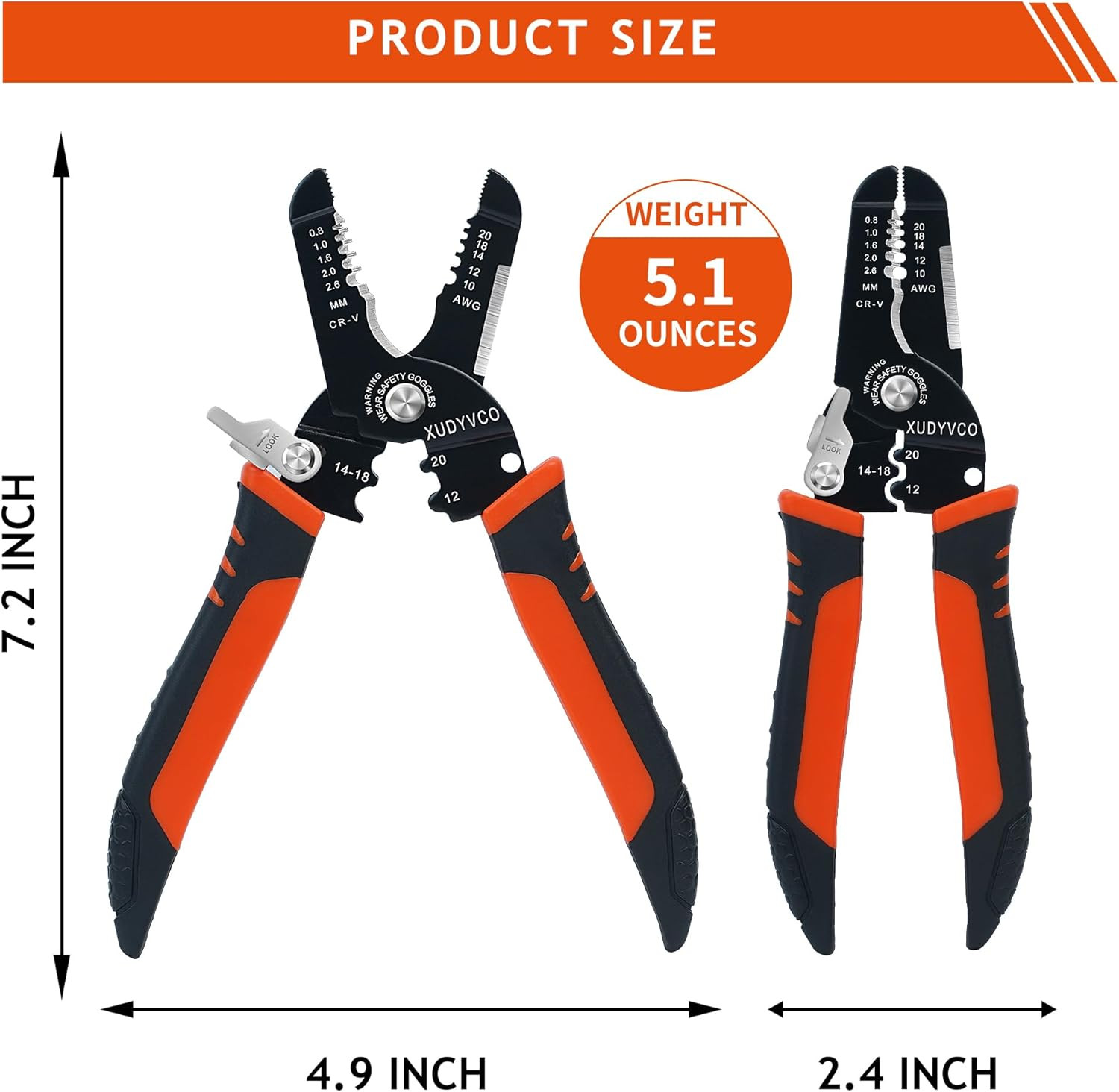 5-In-1 Wire Stripper Tool for 10-20 AWG Electric Wire | Portable 7IN Multifuncti