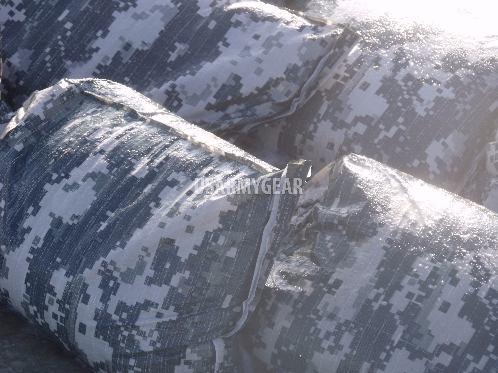 Sandbags Sand Bags Flood Erosion Barrier Hurricane Prep Army Military ACU Camo