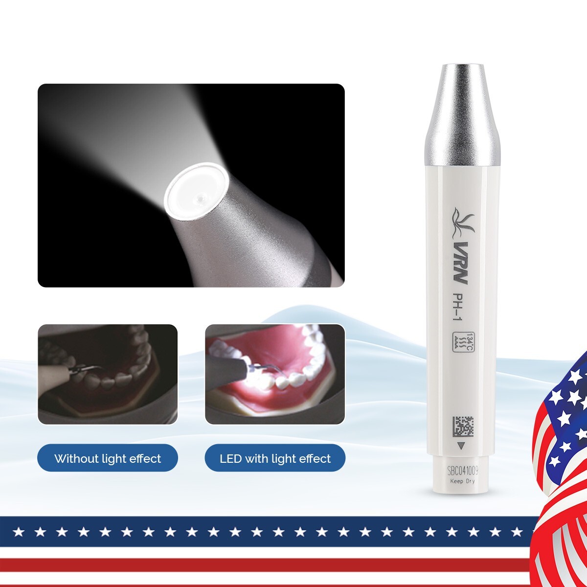 Dental LED Ultrasonic Piezo Scaler Handpiece Fit EMS Cavitron Woodpecker