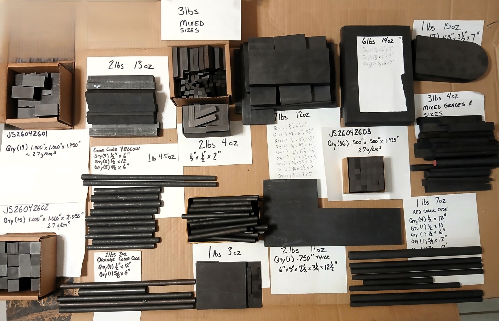 HUGE LOT SINKER EDM GRAPHITE 45 lbs rounds plate block EC 15 4 14 HK6 Cu Copper