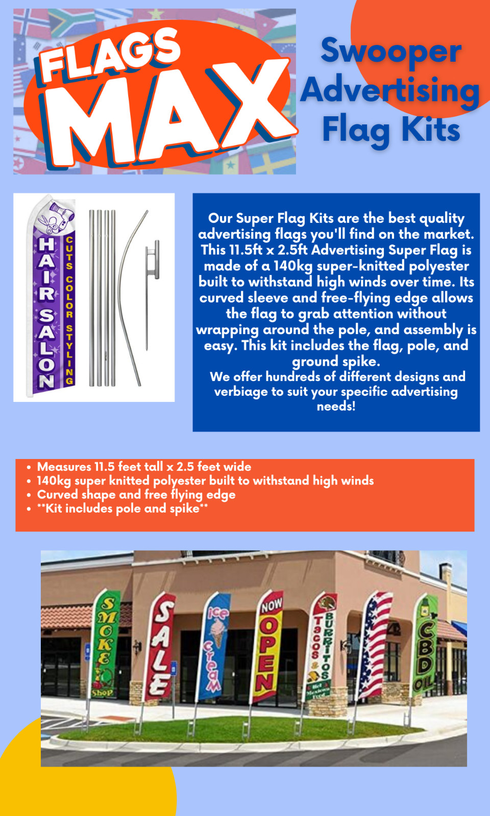 Mal Credito Ok Auto Finance Variations Swooper Advertising Banner Flag Pole Kits