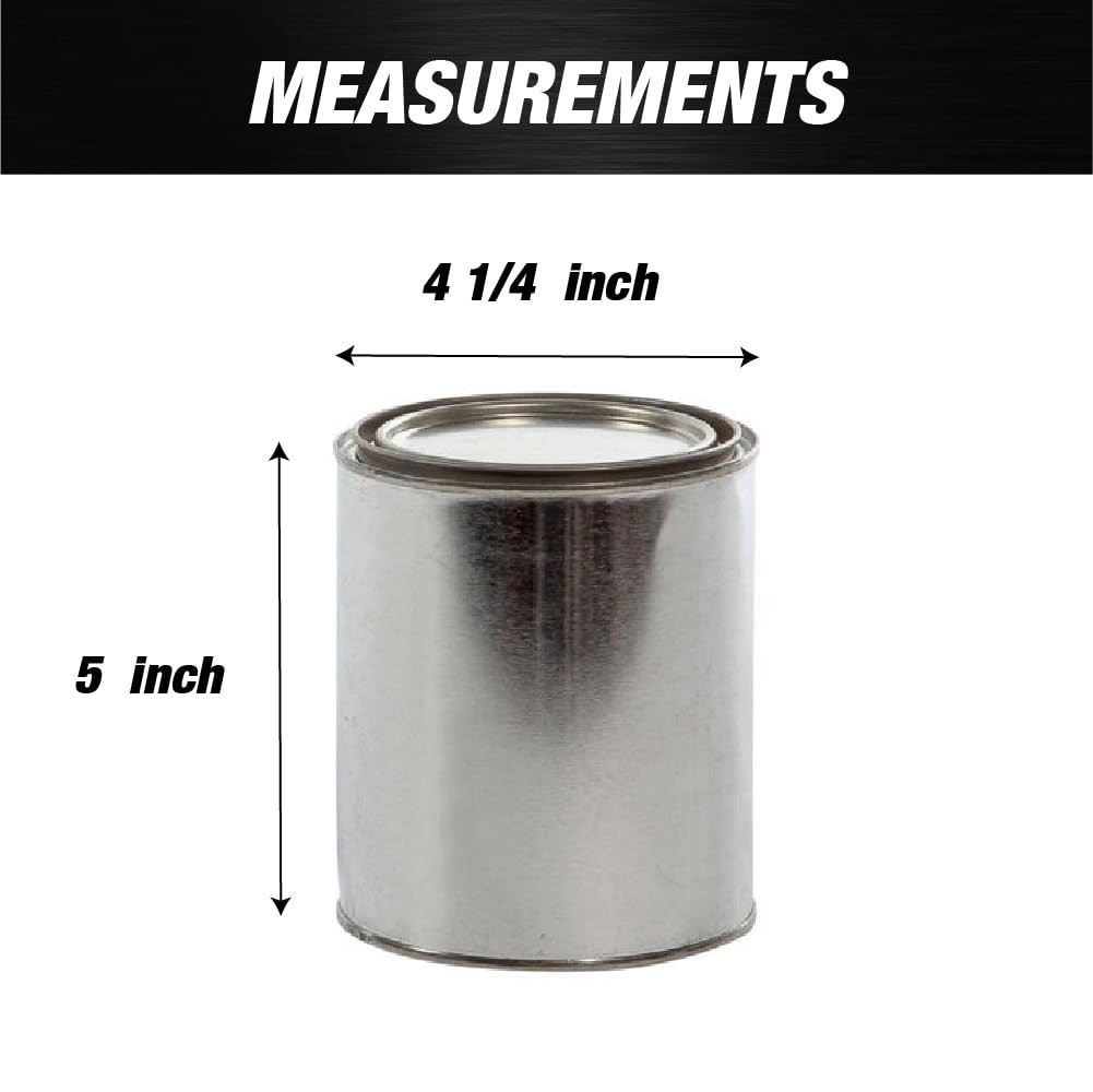 LAUCO Empty Paint Cans with Lids – 32 oz Quart Metal Paint Cans, 6 Pack,