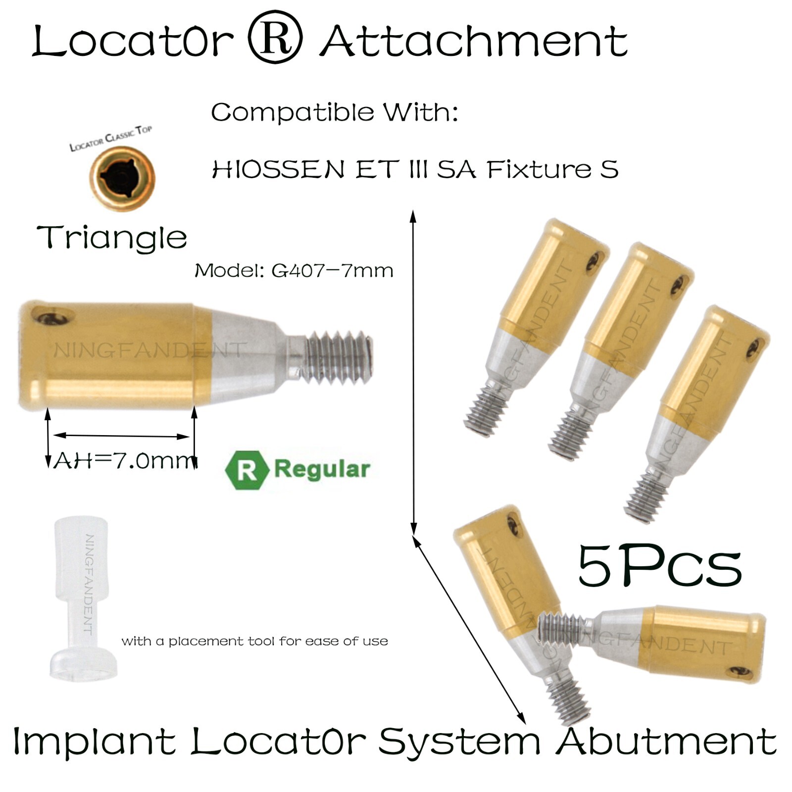 Implant Locat0r System Abutment 1-7.0mm GH For HIOSSEN ET III SA Ø3.7 Standard