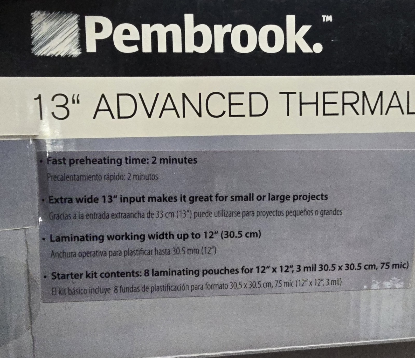 Pembrook 9″ Advanced Thermal Laminator Starter Kit Included, New In Sealed Box