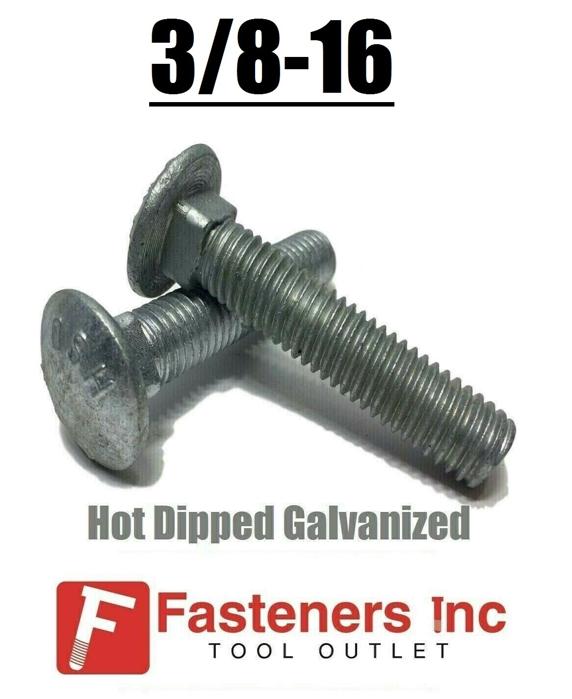 3/8-16 Hot Dipped Galvanized Carriage Bolts Coach Bolts – Select Length & Qty