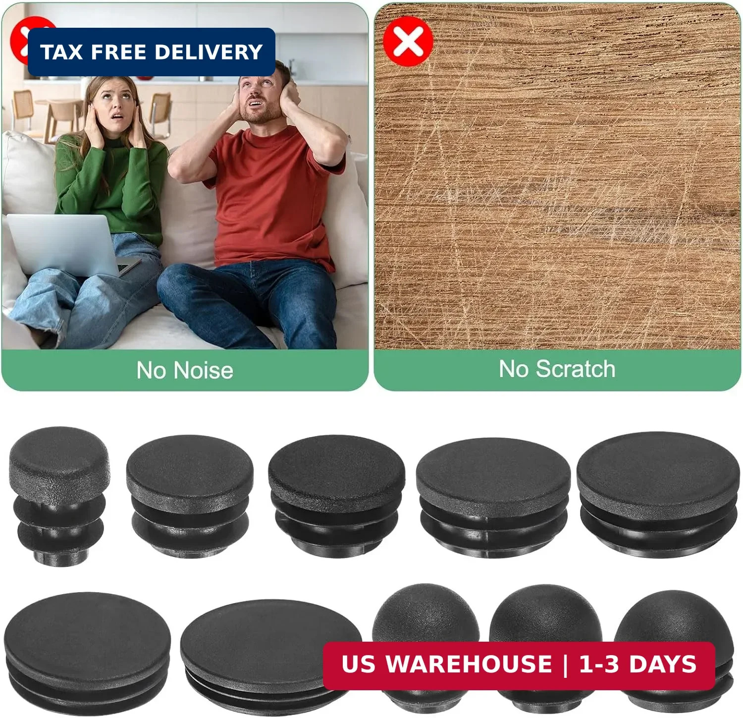 M METERXITY 20-Pack Round Plastic Hole Plugs, 0.5″ (12mm) Plastic Tubing End Cap