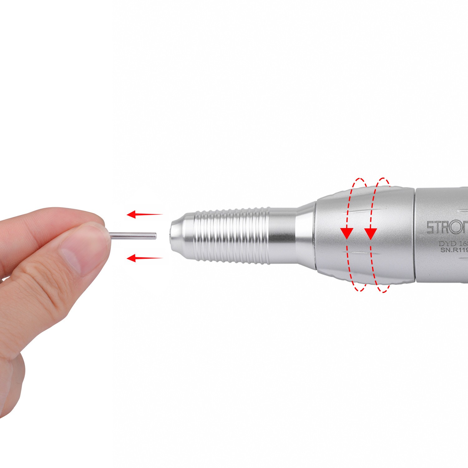 STRONG 120II Dental Lab Micromotor Polisher Handpiece Nail Art Drill Pen Silver