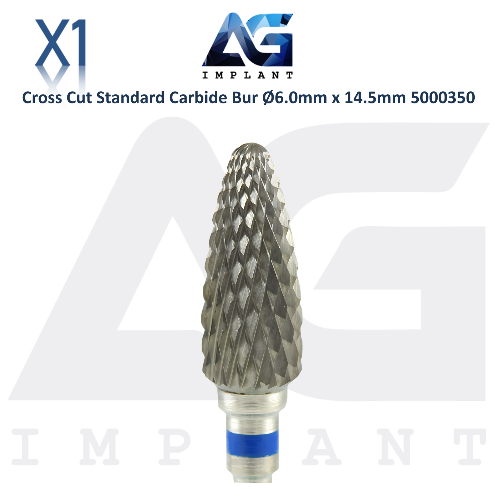 Dental Cross Cut Flame 5000350 Standard Carbide Bur Ø6.0mm x 14.5mm Lab Supplies