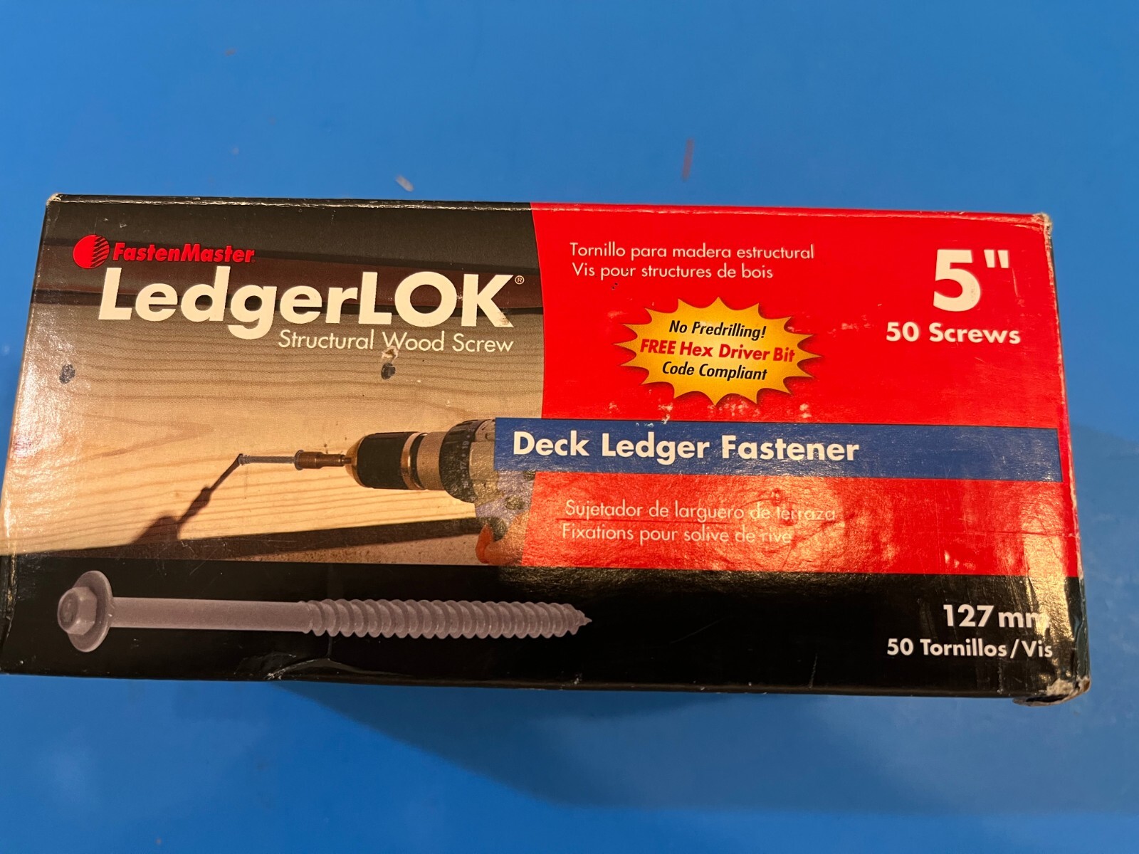 48-pc FastenMaster LedgerLOK Hex Structural Wood Screw, 5” gray