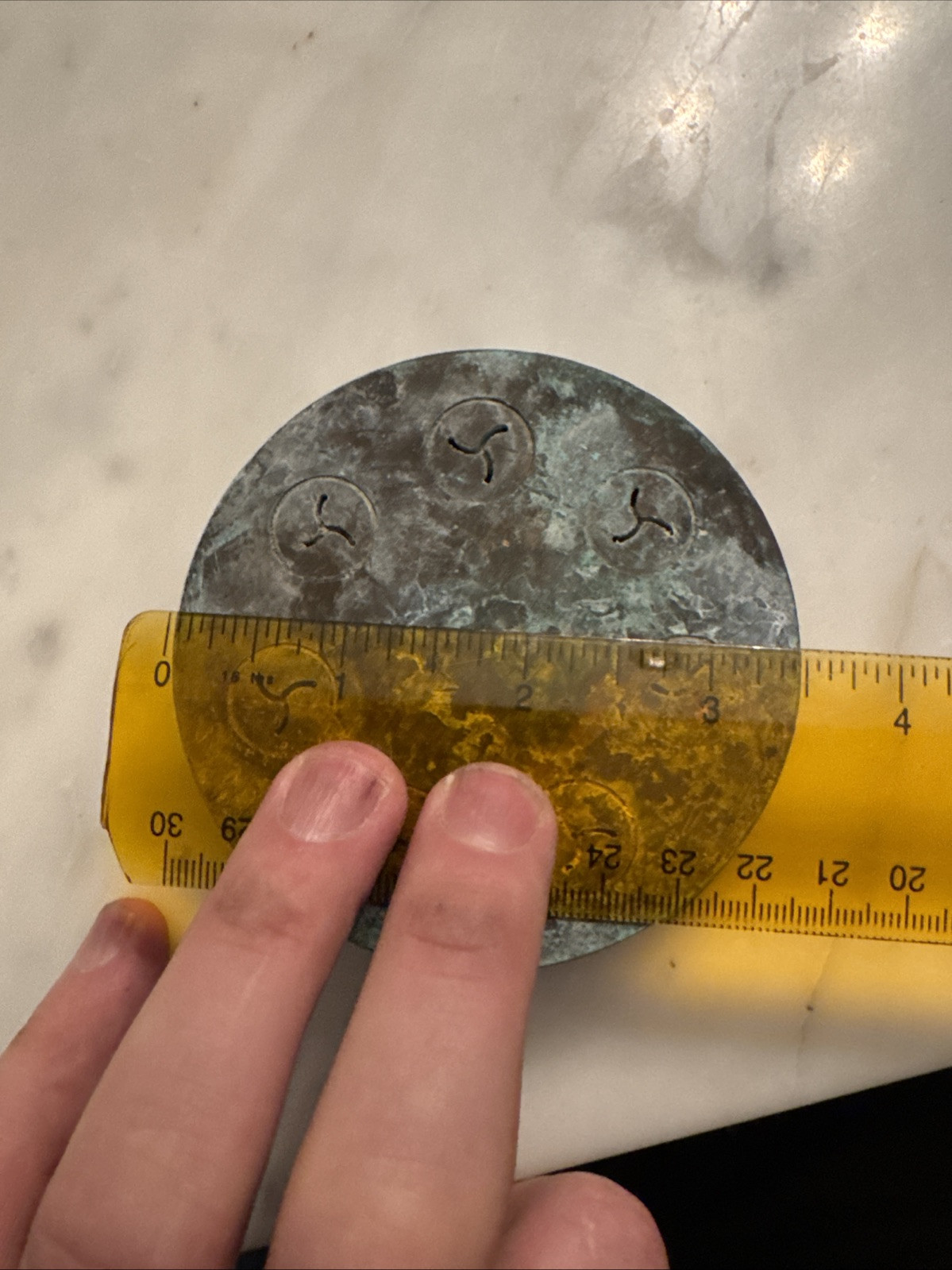 Pasta Die 3.5 (88.9￼ millimeters) Front 3.75 (95 Millimeters) Back 🍝