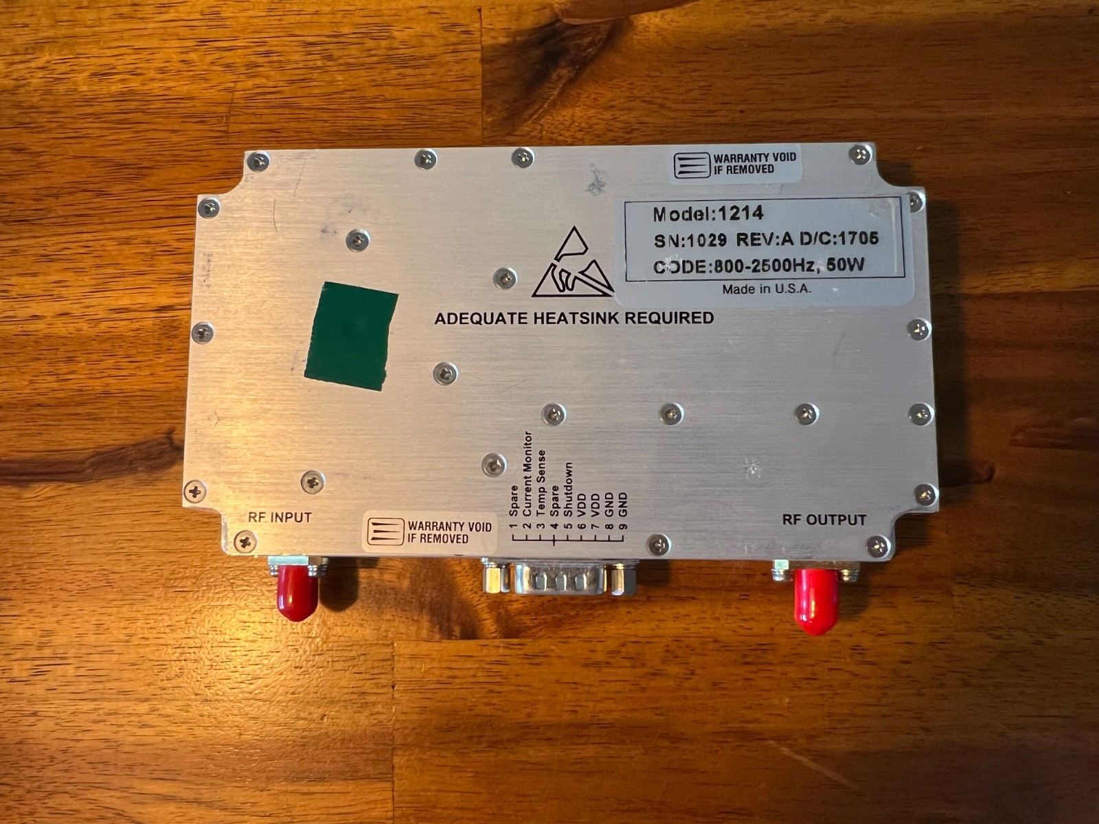 800-2500 MHz (0.8-2.5 GHz), 50 Watts Solid State Broadband High Power Amplifier
