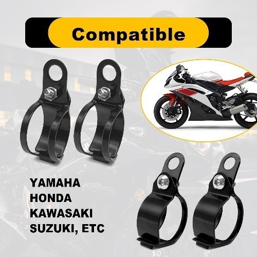 Universal Metal Turn Signal Mount Brackets, 2 Pairs for 30-43mm Fork Relocation