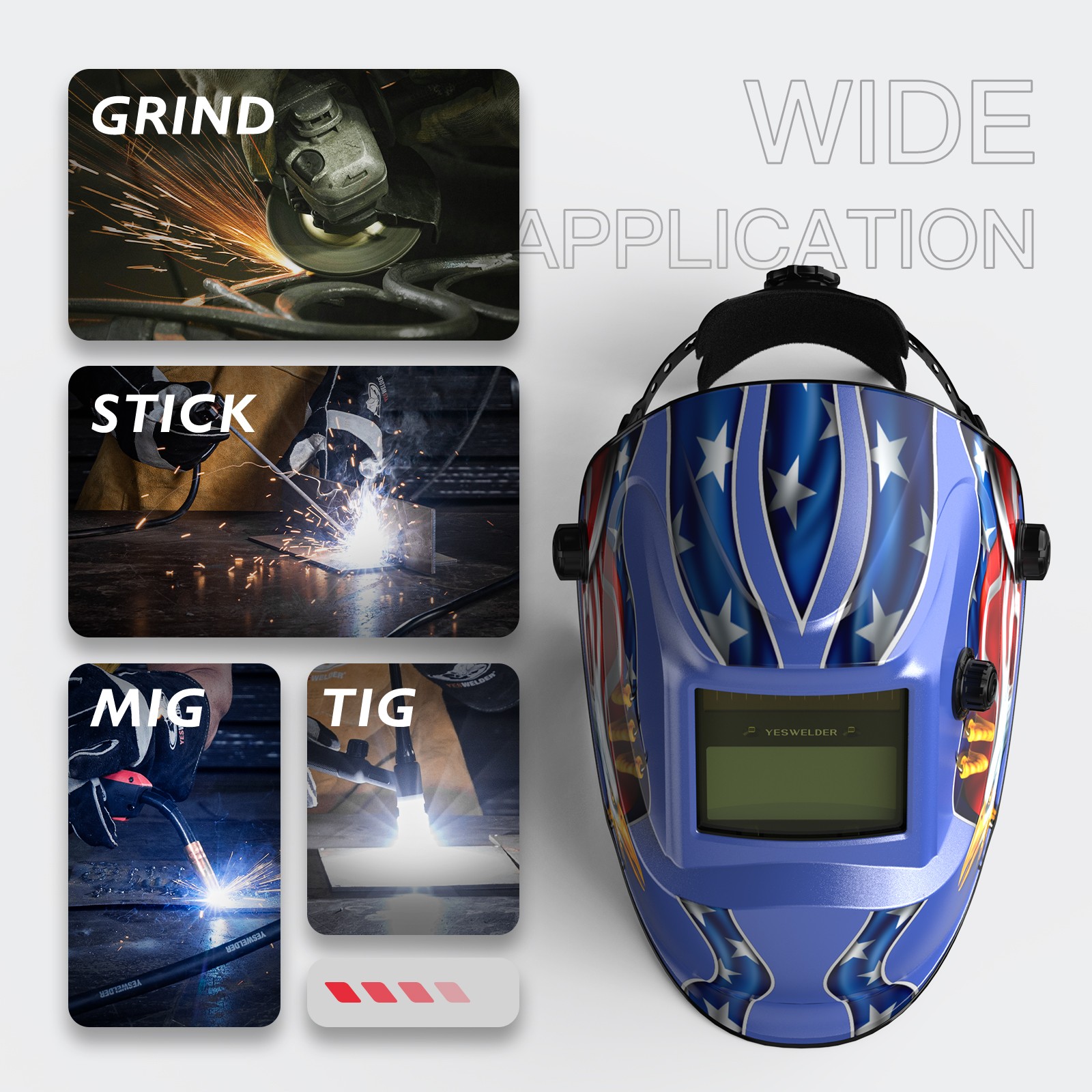 True Color Pro Solar Auto Darkening Filter Welding Helmet Shade 4, 9-13