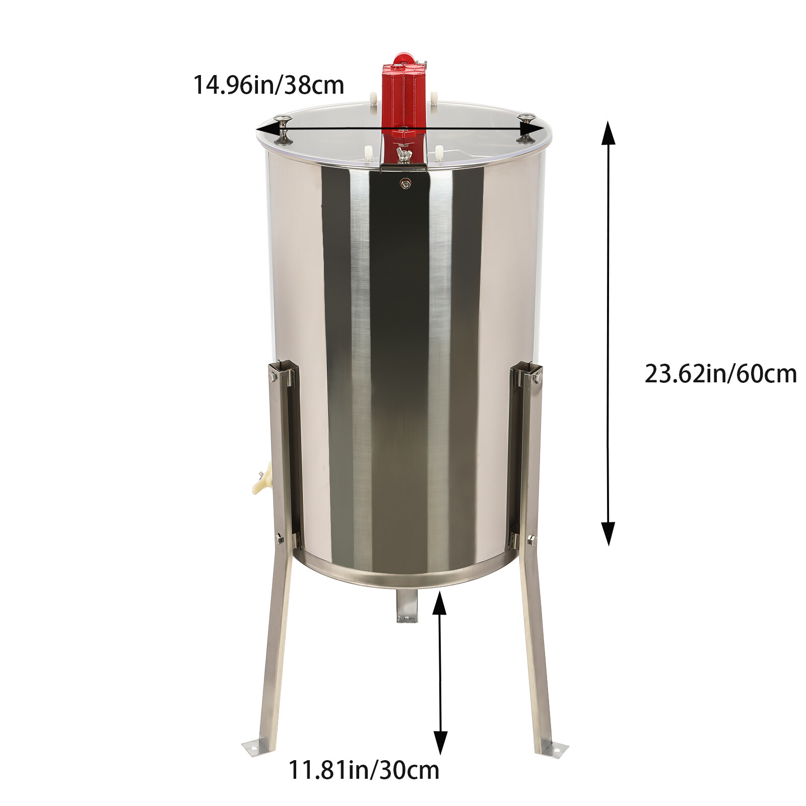 Manual 3 Frame Honey Extractor, Stainless Steel Manual Beekeeping Extraction