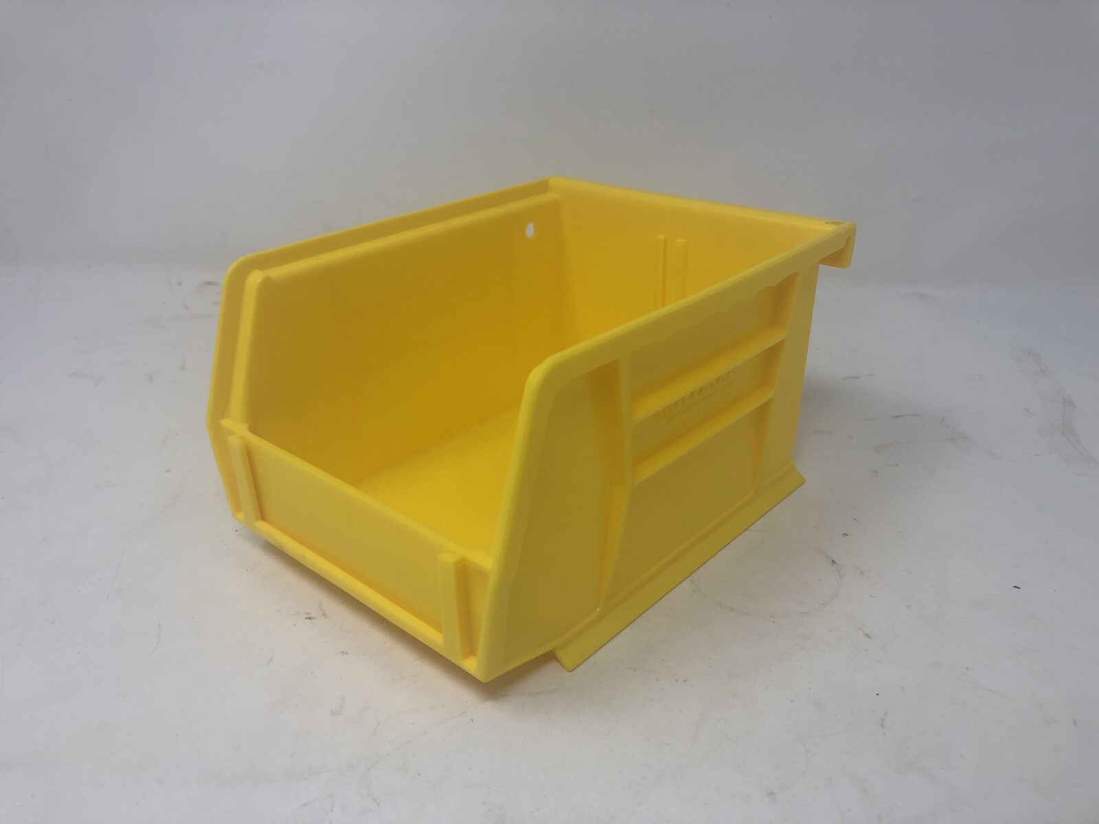 24PK YELLOW PLASTIC STACKABLE OR HANG STORAGE BIN TOYS TOOLS PARTS 5 1/2 X 4 X 3