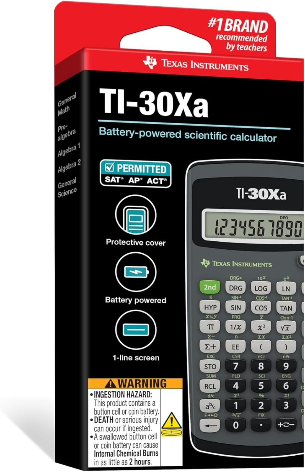 Texas Instruments TI-30Xa Scientific Calculator SAT ACT Approved + Cover