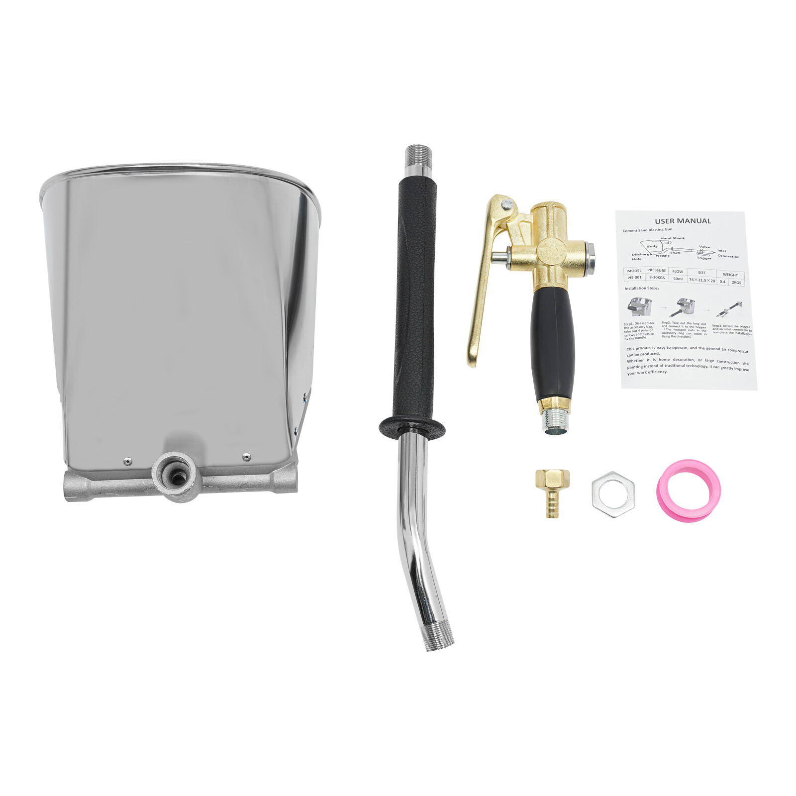 Cement Mortar Sprayer 4 Jets Stucco Sprayer Mortar Spray Gun Hopper Wall Paint