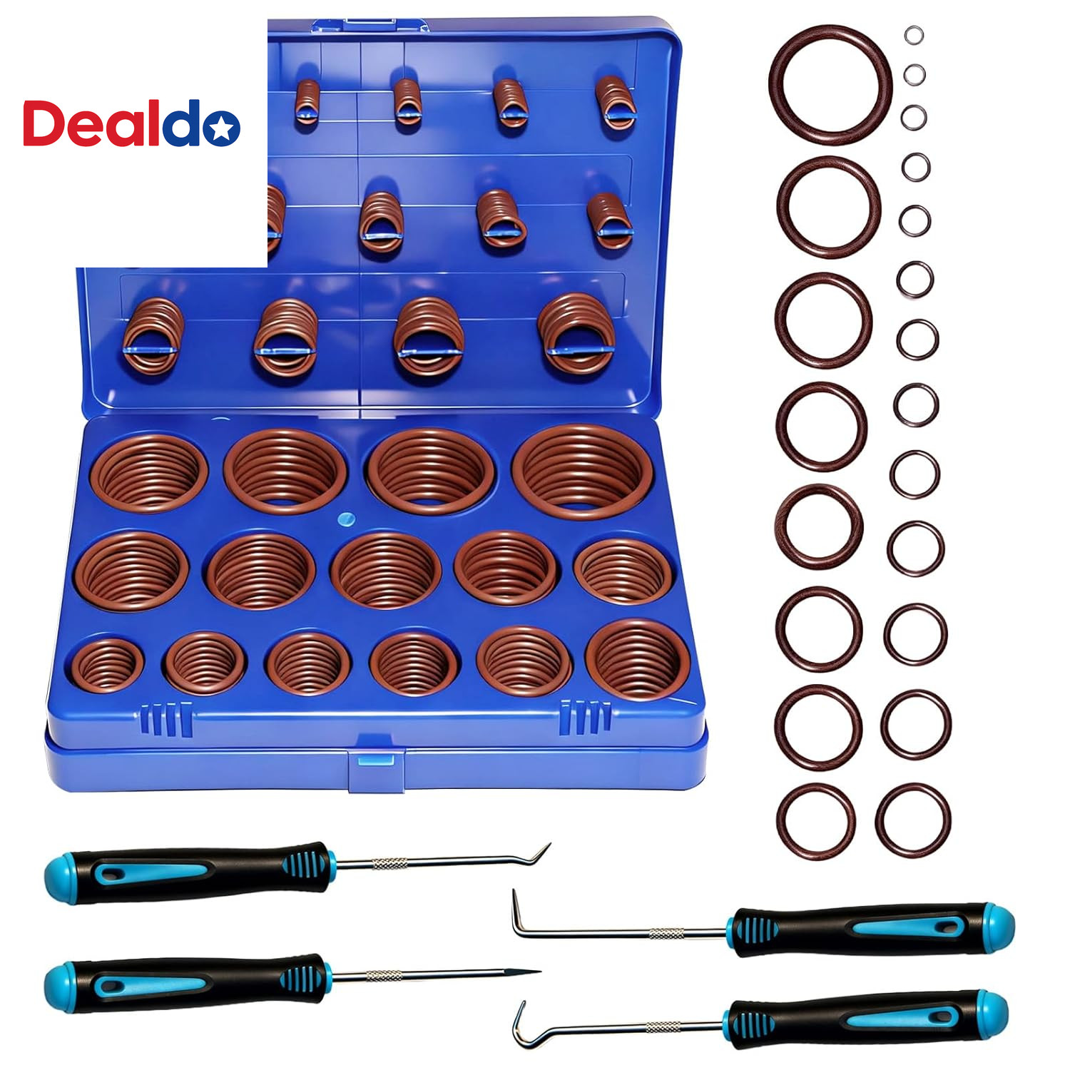 396 PCS SAE FKM Viton O Ring Assortment Kit, 30 Sizes Viton O-Ring Kit, Shore 75
