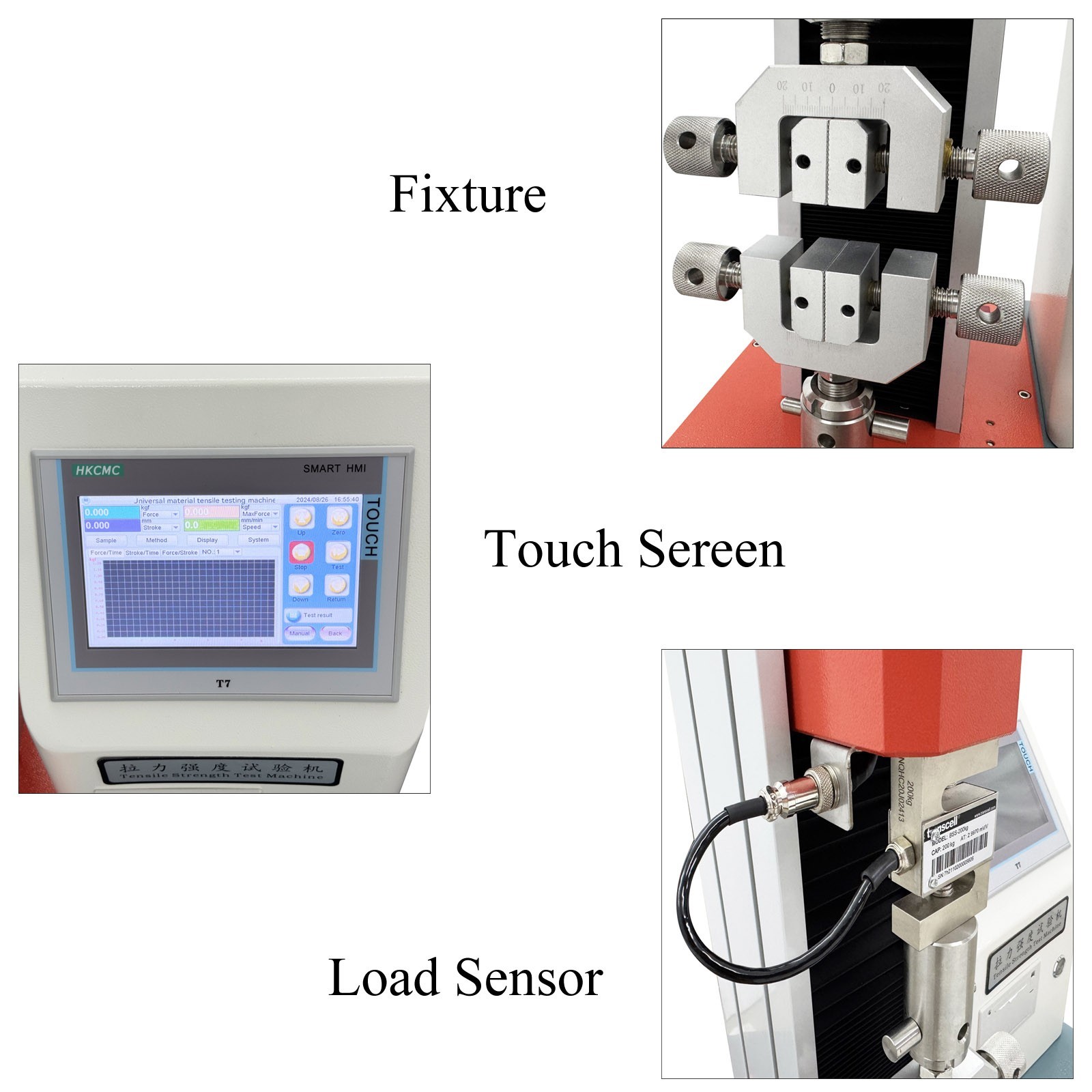 110V 200KG Electric Universal Tensile Strength Touchscreen Testing Machine