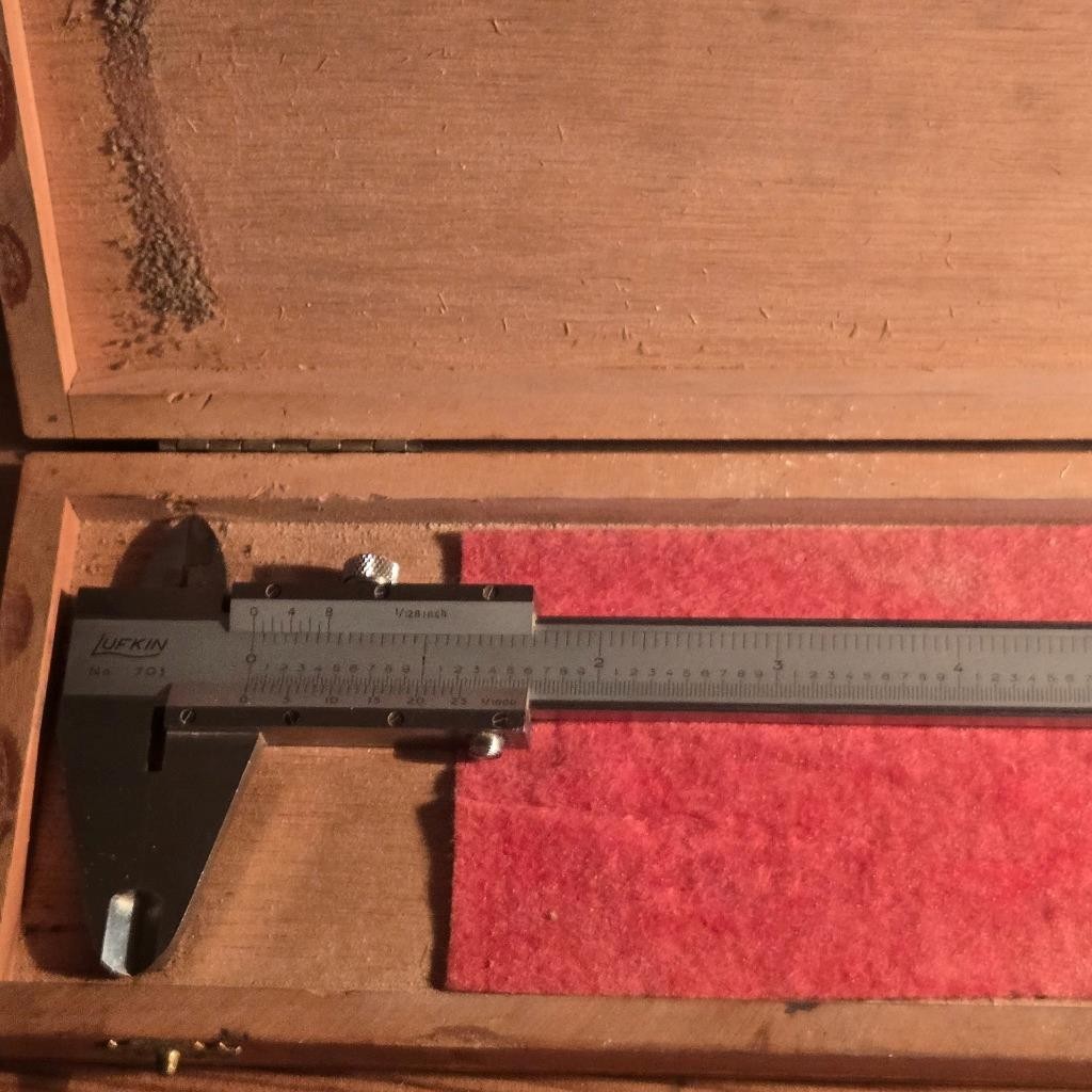 SHARP VTG LUFKIN NO, 701 VERNIER CALIPER IN ORIGINAL WOOD BOX SWITZERLAND