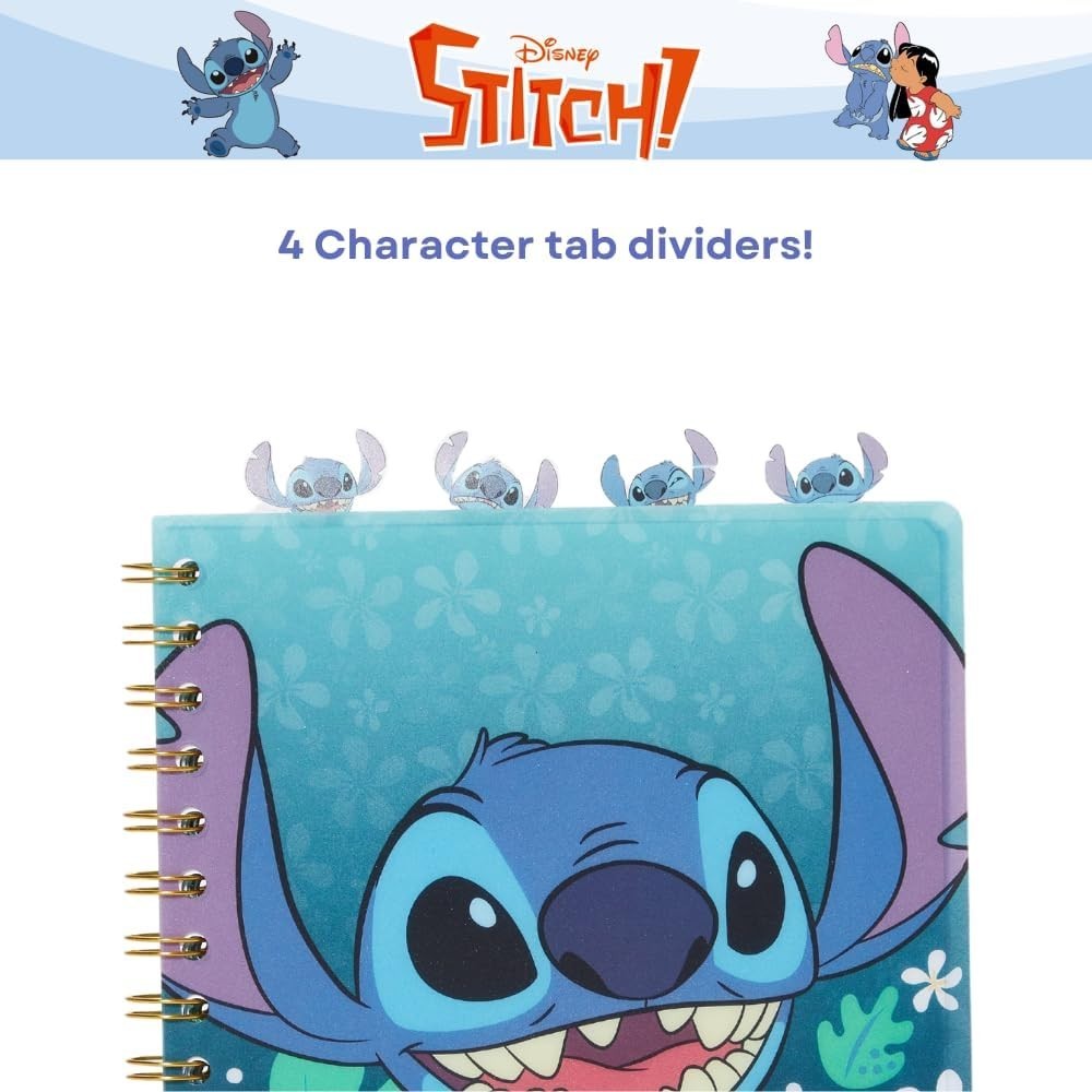 Stitch Tab Journal Notebook, Spiral Bound, 96 Lined Pages, 8 x 7 inches, Blue