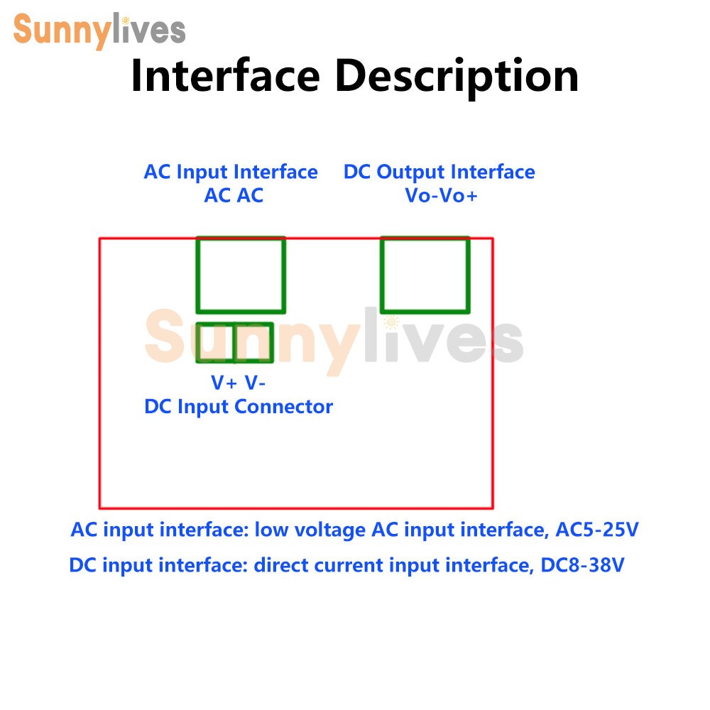 AC 5-25V/DC 8-38V To DC 3.3-32V Buck Power Module Adjustable Voltage Regulator