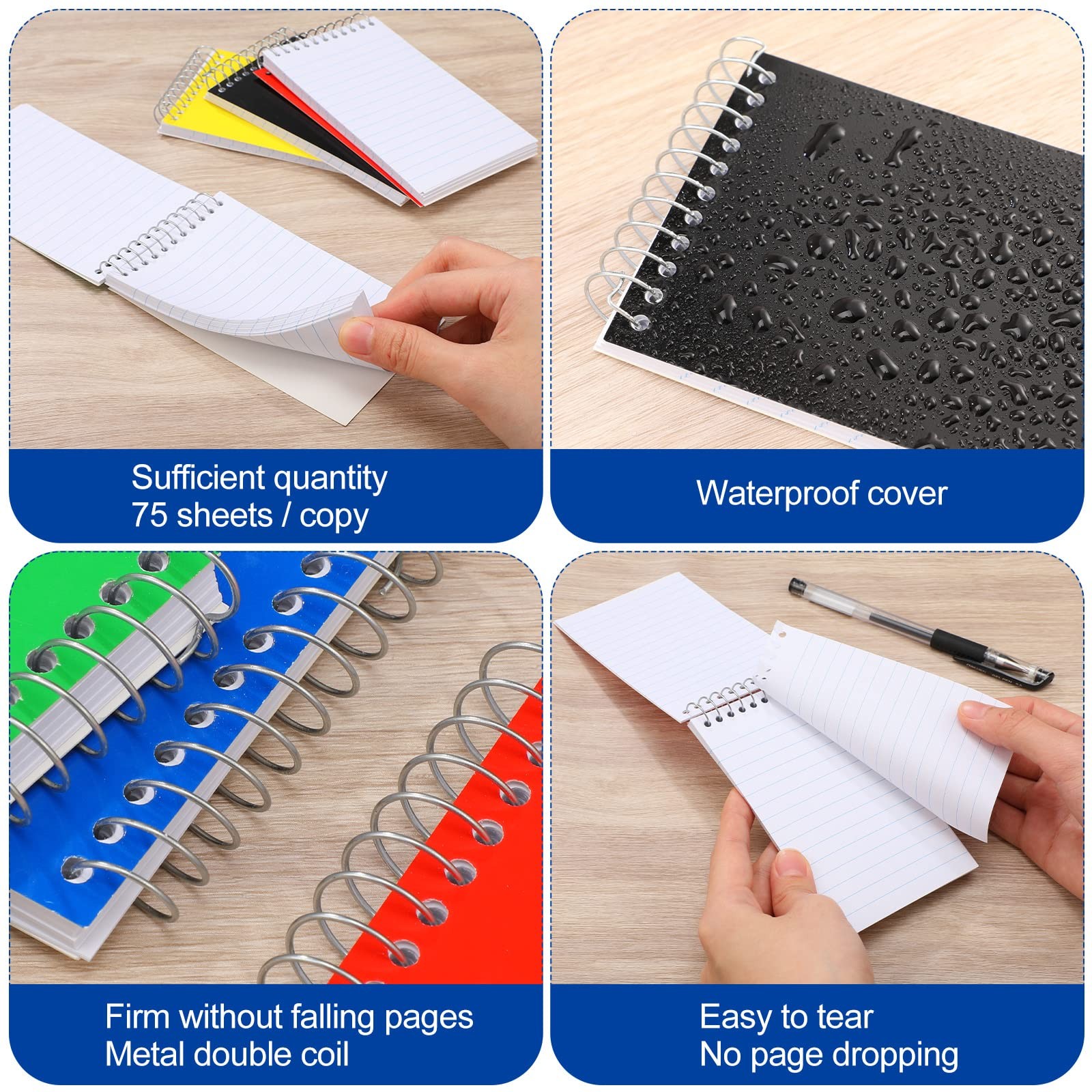 50 Pcs Small Spiral Notebooks 3” x 5” Mini Memo Spiral Notepads Pocket Size…