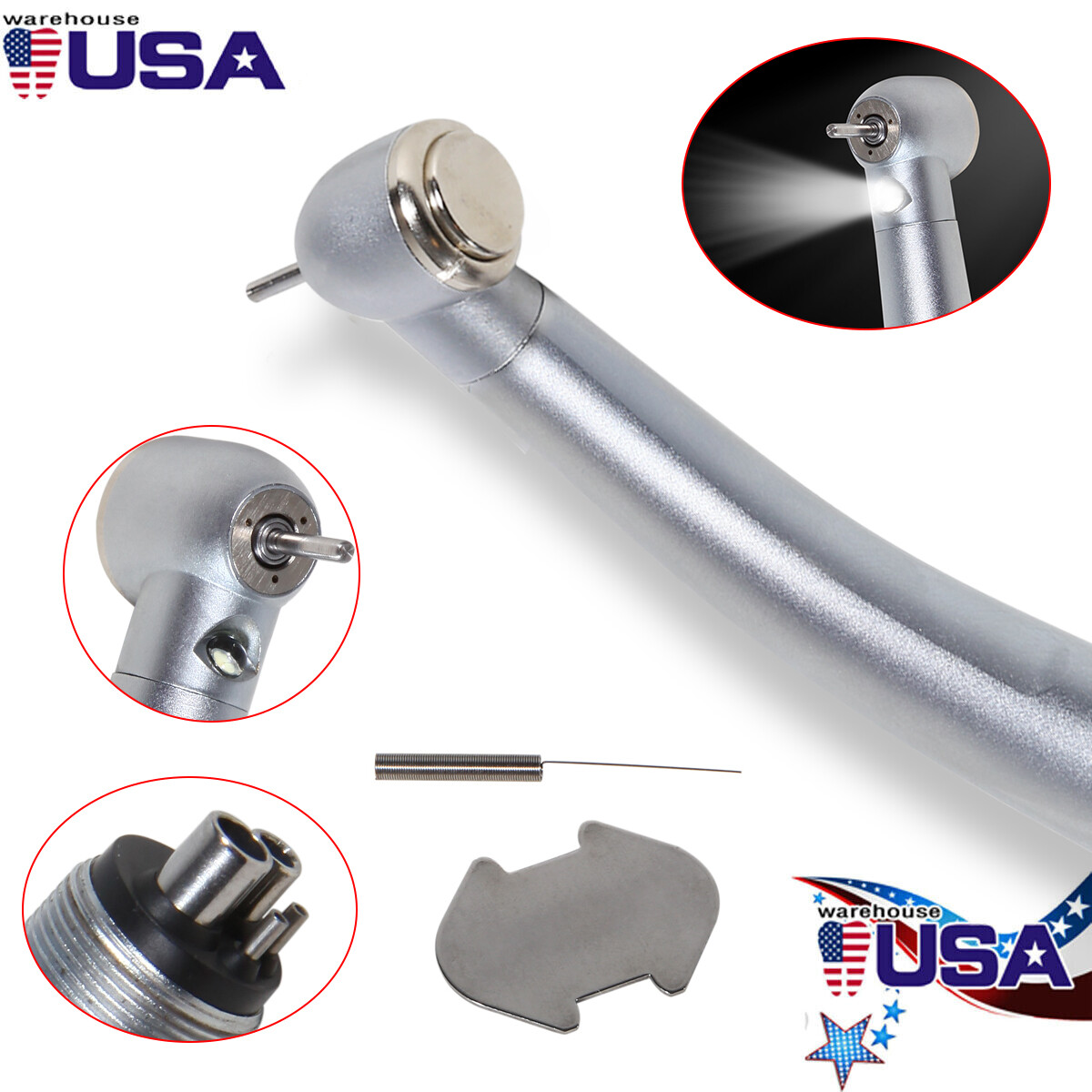 KaVo Style Dental LED E-generator Fiber Optic High Speed Handpiece 4Holes