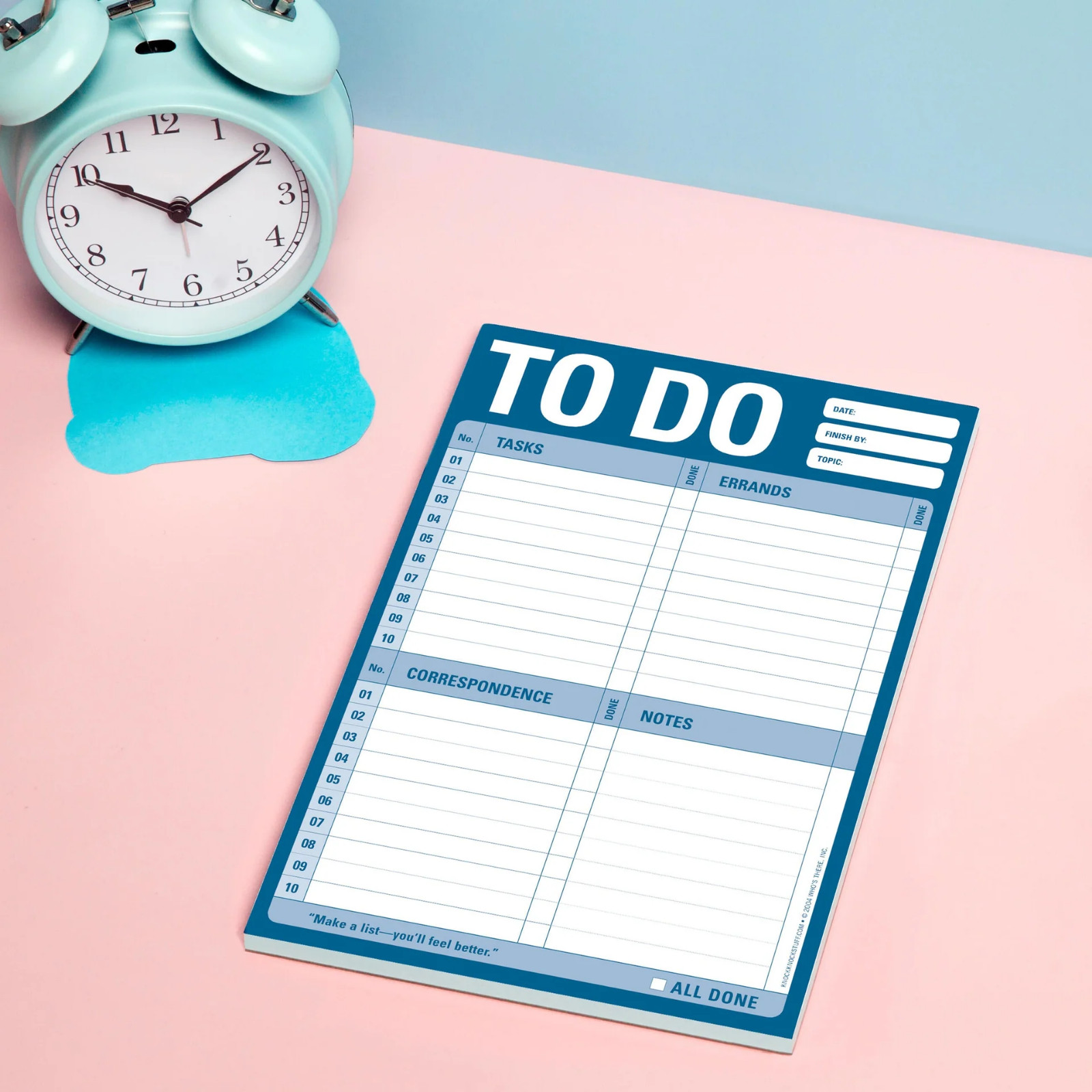 KNOCK KNOCK To Do Pad – To Do List Note Pad, 6 x 9 inches, Blue