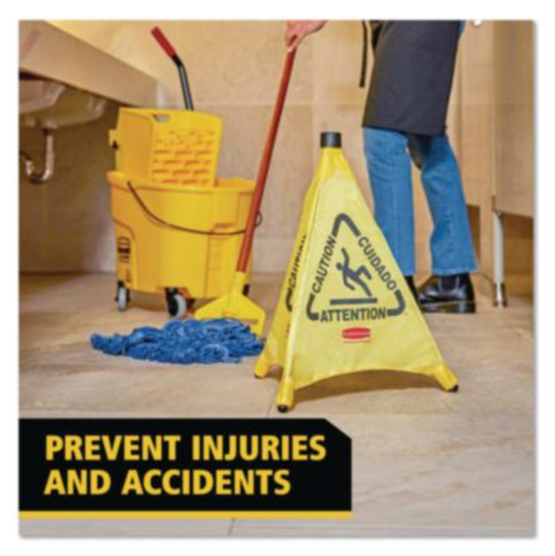 Rubbermaid Commercial 9S01 30″ Multilingual Pop-Up Wet Floor Caution Safety Cone