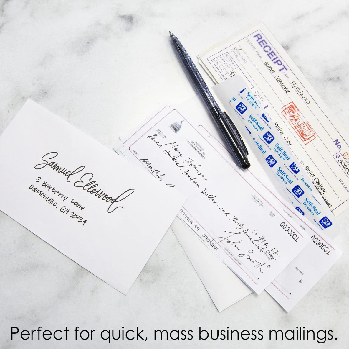 BAZIC #6-3/4 Peel & Self-Seal White Letter Mailing Envelopes 3-5/8” x 6-1/2”