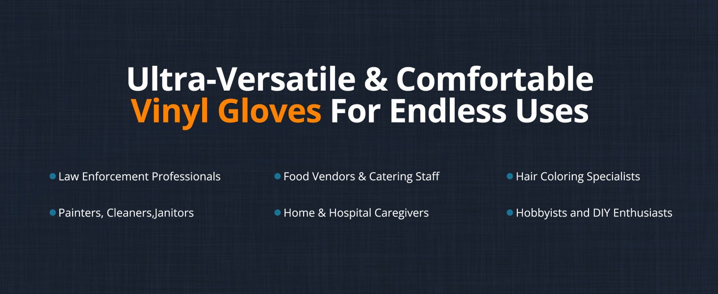 Med PRIDE Vinyl Gloves| 4.3 mil Thick, Powder-Free, Non-Sterile, Heavy Duty