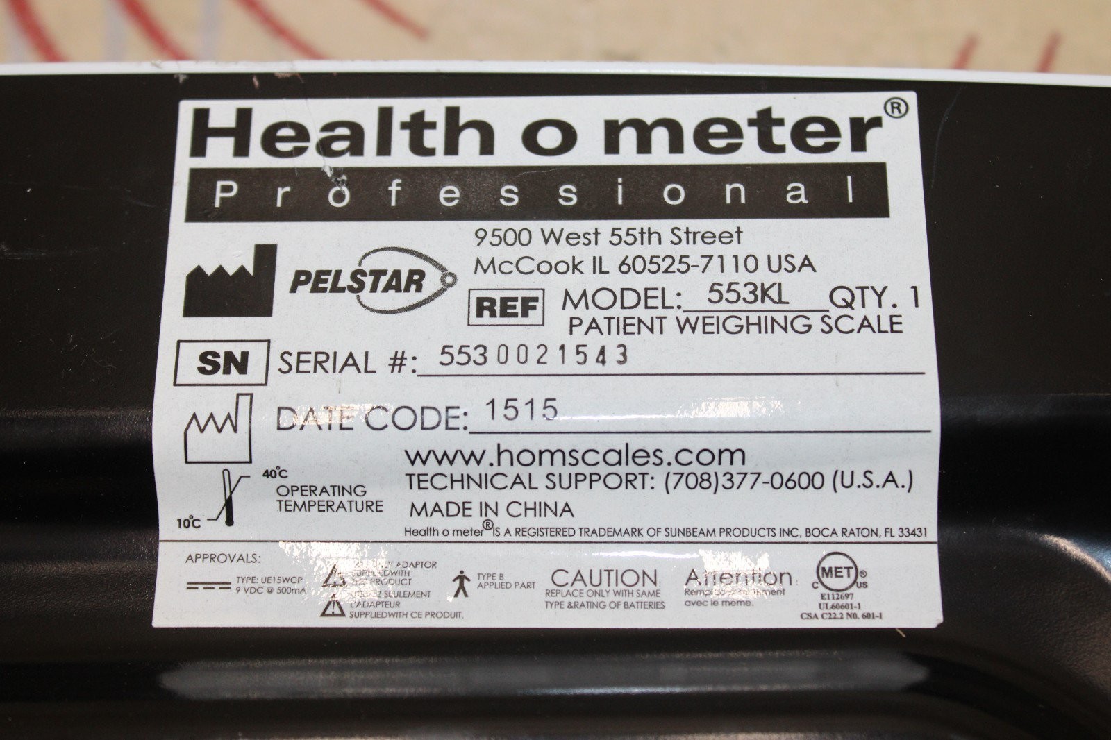 Health O Meter Pro 553KL Pediatric Infant Digital Tray Scale