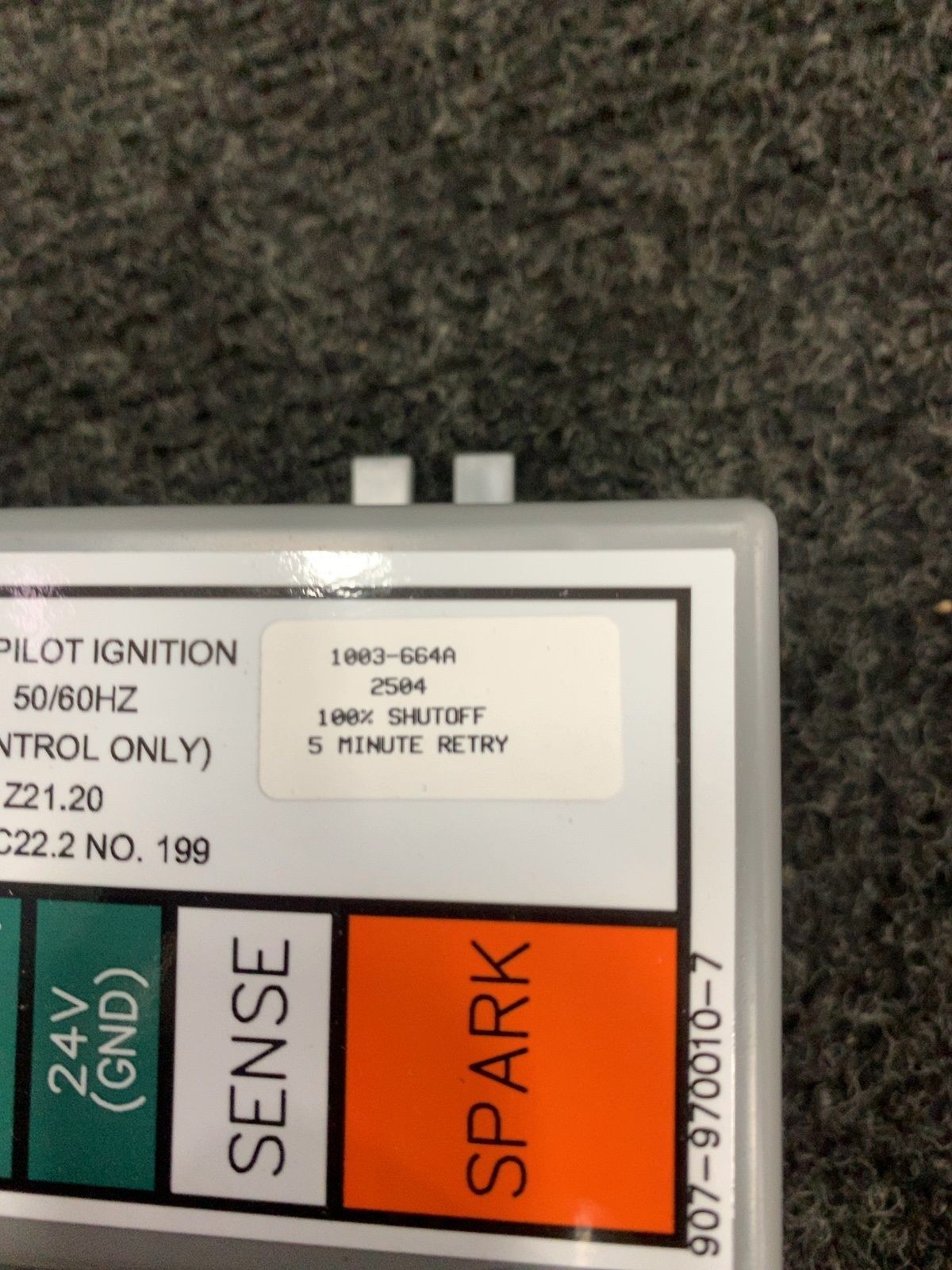 UTEC Series Intermittent Pilot Ignition Control 24VAC 50/60HZ 1003-600A