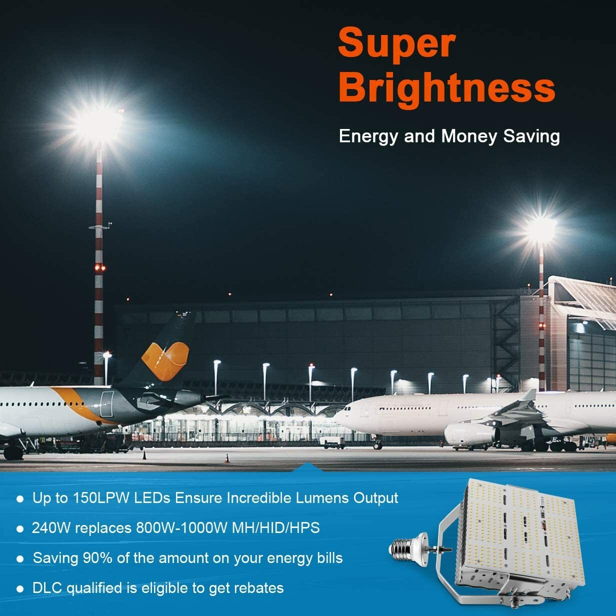 150W Shoebox LED Retrofit Kit Lights 600W MH/HPS Equiv 5000K Daylight 22500LM