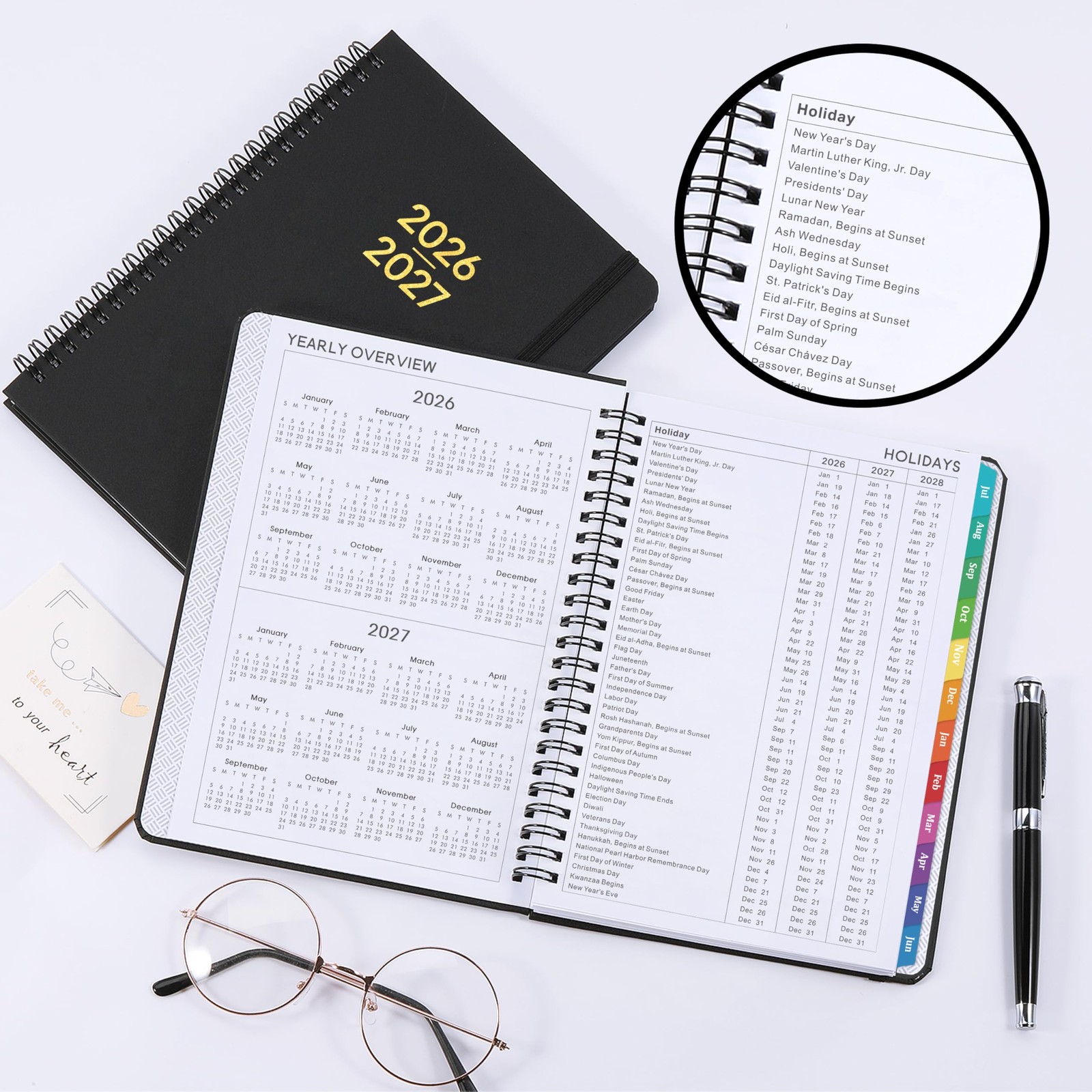 2026-2027 Academic Planner | Weekly Monthly Organizer with Tabs & Pocket