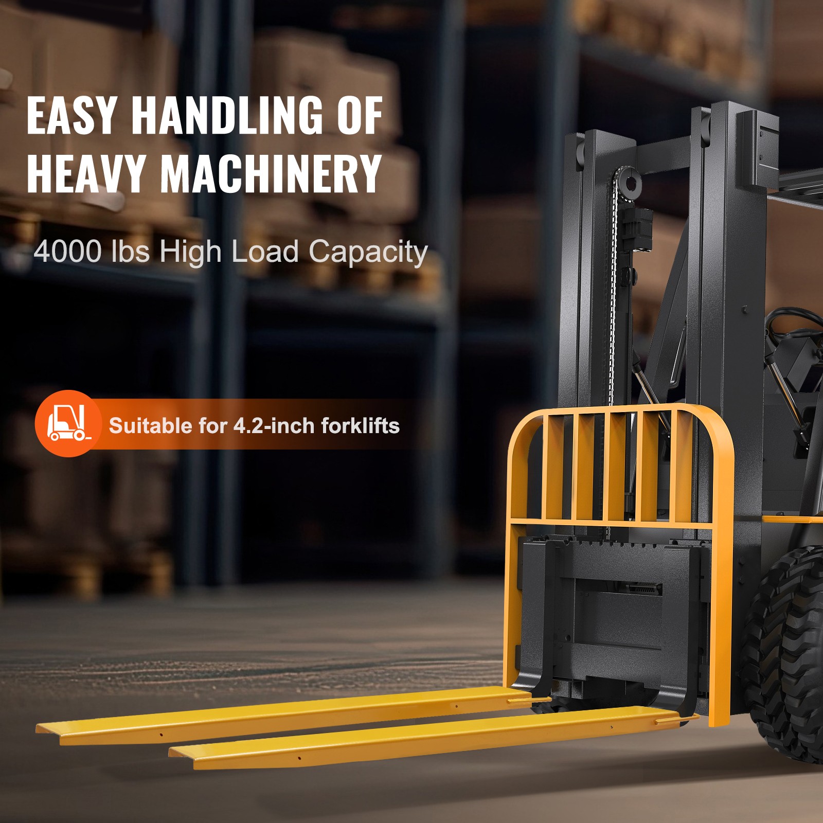 VEVOR Pallet Fork Extensions Forklift Extensions 72″ x 4.5″ Heavy Duty Steel