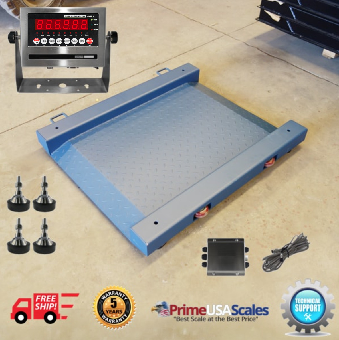 Prime OP-917 NTEP Drum Scale 38″ x 32″ x 3.5″ 500 lb x .2 lb 5 Yr Warranty